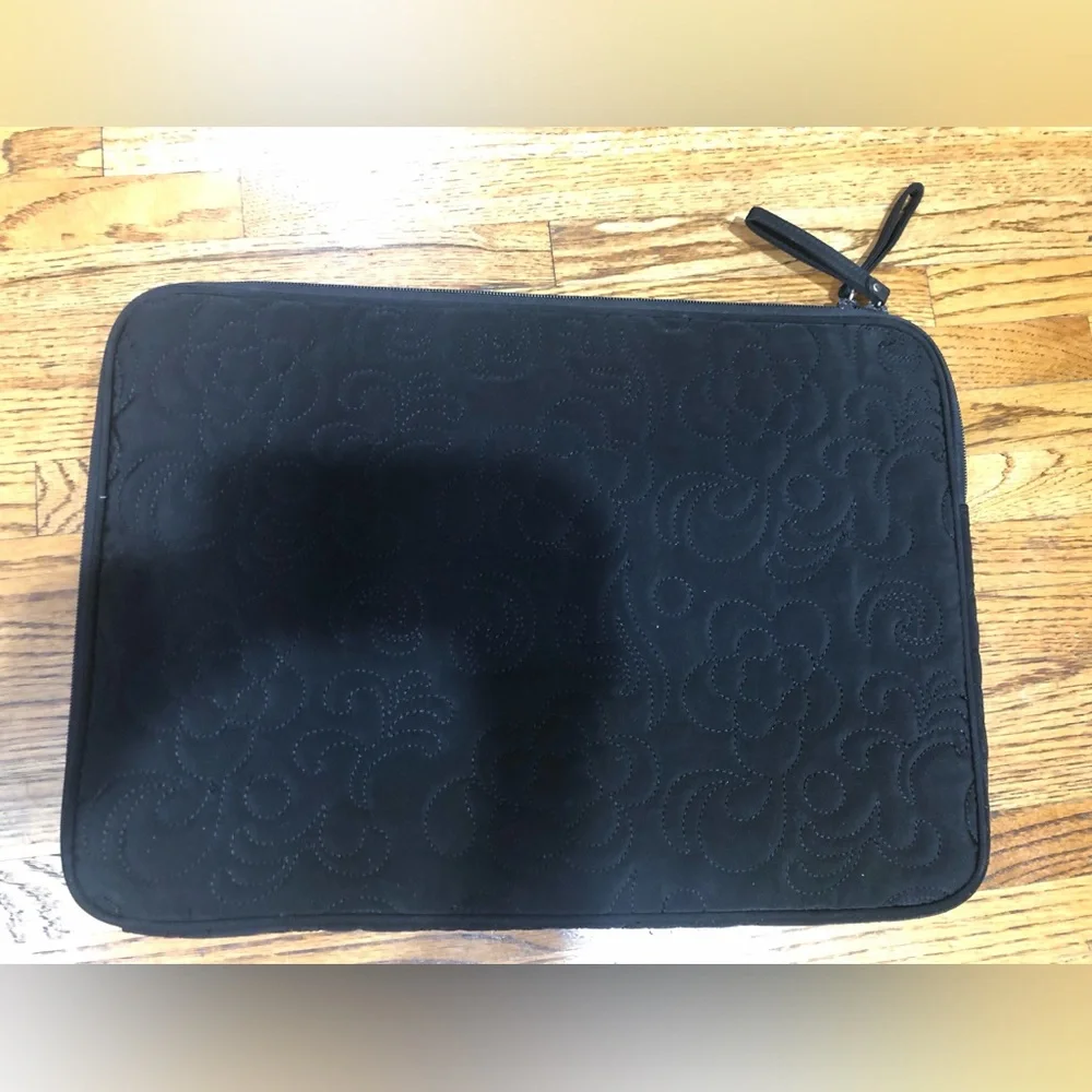 Vera Bradley Black Laptop Sleeve 17” X 12”